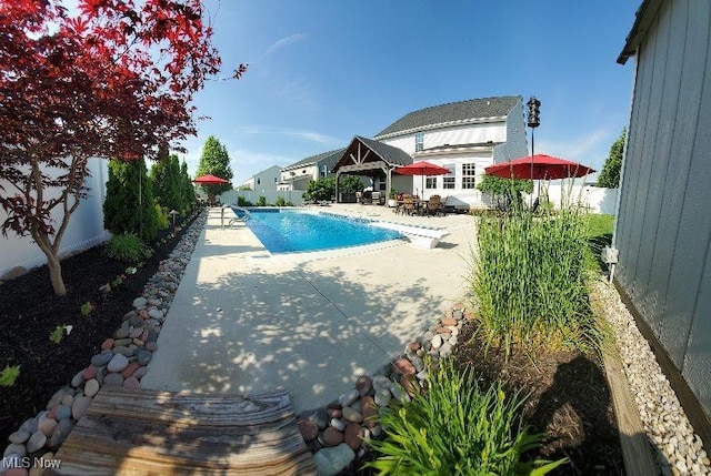 view of pool with a patio