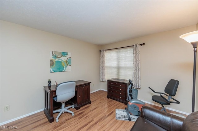 office space featuring light hardwood / wood-style flooring