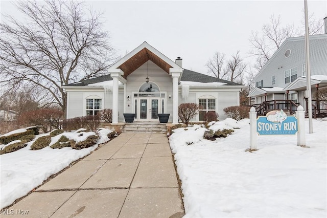 view of front of property with french doors