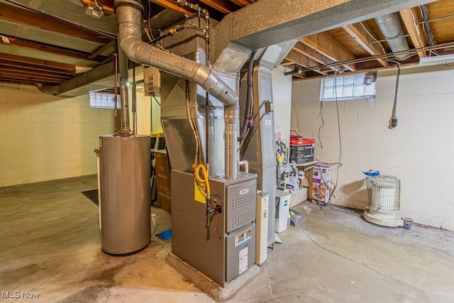 utilities with heating unit and water heater