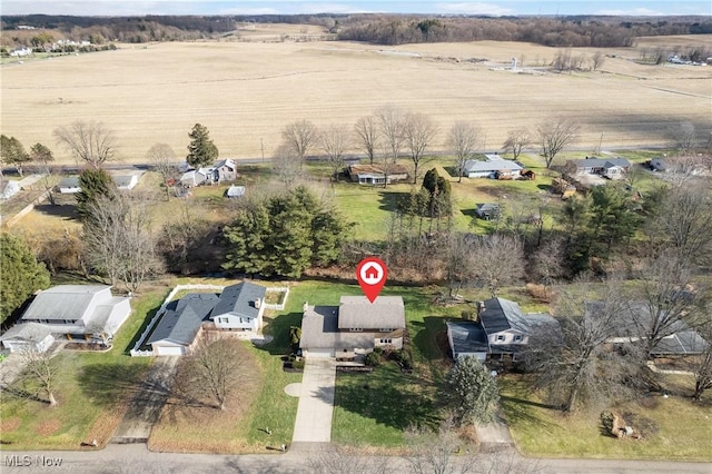 aerial view featuring a rural view