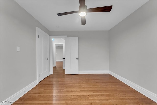 interior space featuring ceiling fan and light hardwood / wood-style floors