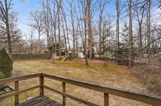 view of yard featuring a playground