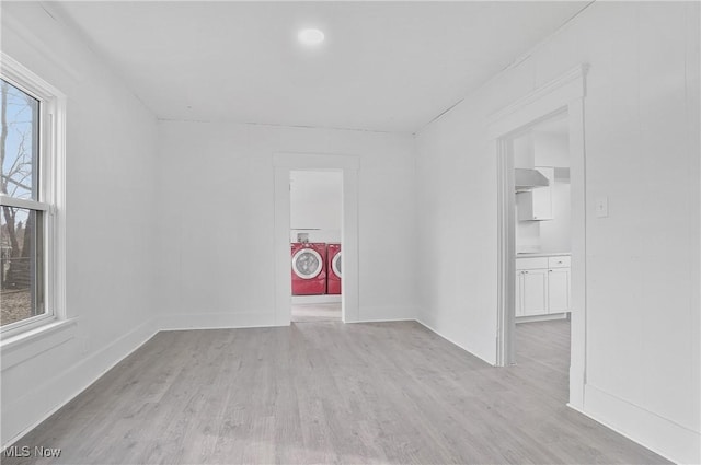 empty room featuring light hardwood / wood-style flooring