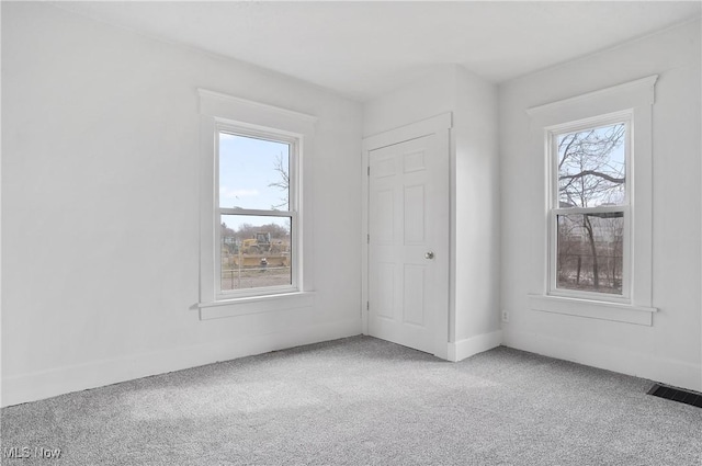 empty room featuring light carpet and a healthy amount of sunlight