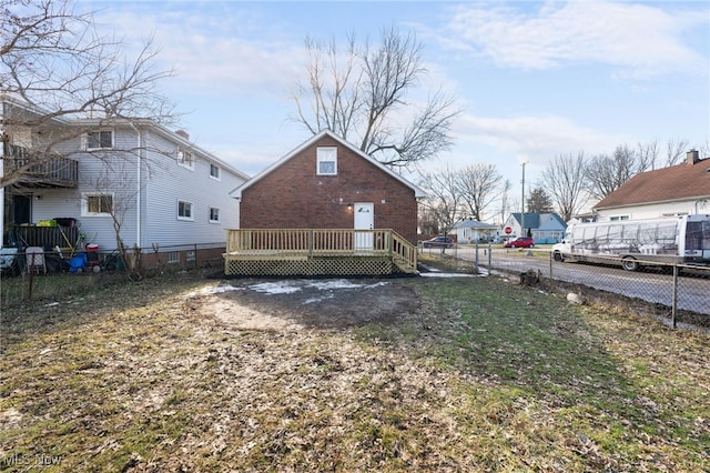 view of yard featuring a deck