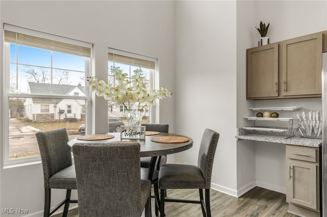 dining room featuring dark wood-type flooring