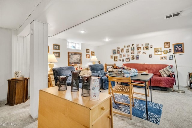 view of carpeted living room