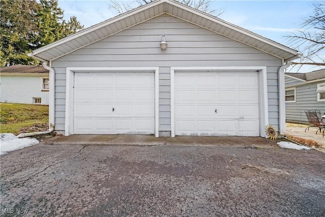 view of garage