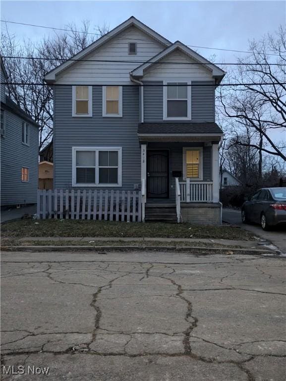 view of front property featuring a porch