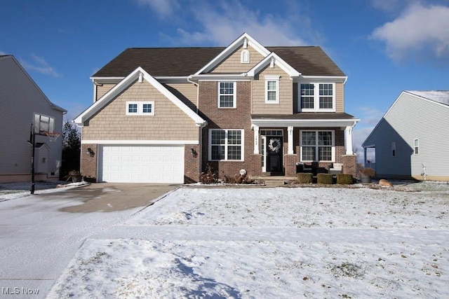 view of front of home with a garage