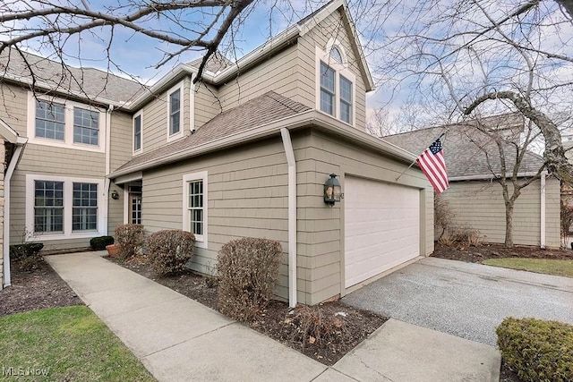 view of home's exterior featuring a garage