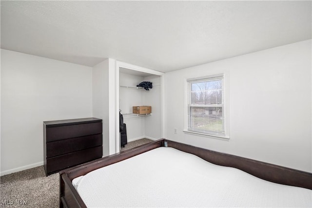 carpeted bedroom featuring a closet