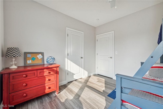 bedroom featuring light hardwood / wood-style floors