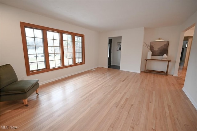 interior space with light hardwood / wood-style floors