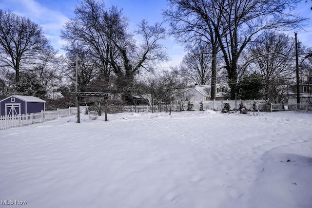 view of snowy yard