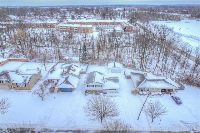 view of snowy aerial view