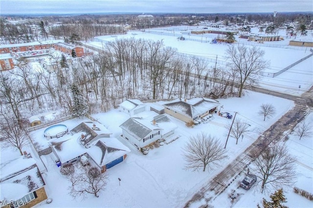 view of snowy aerial view