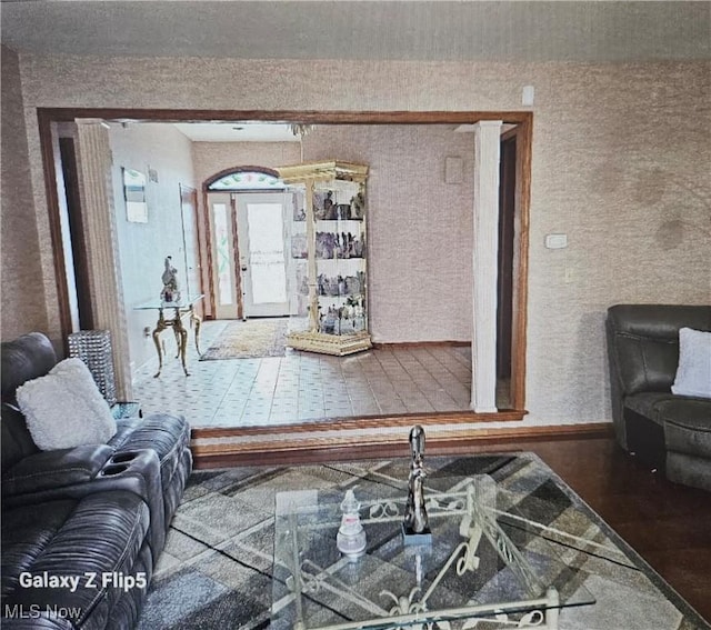 living room featuring hardwood / wood-style floors