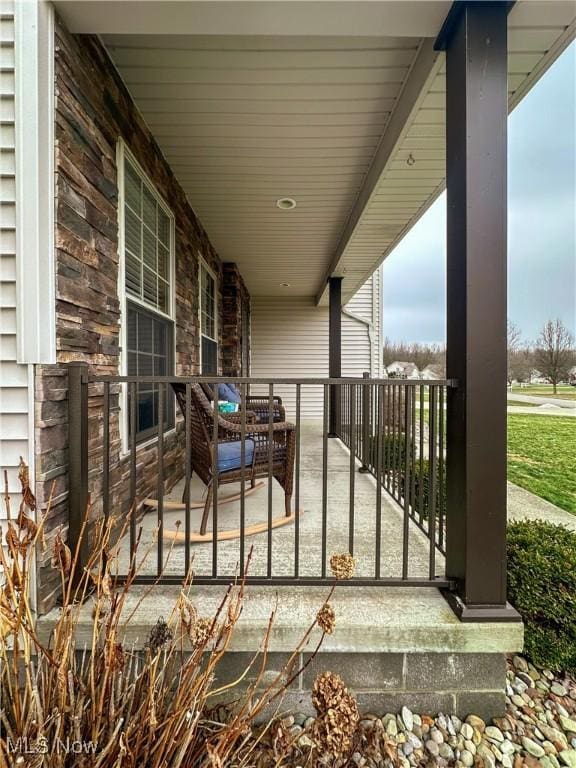 view of patio with a porch