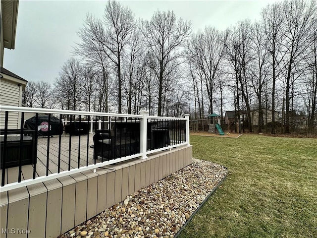 view of yard featuring a playground