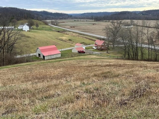 bird's eye view with a rural view