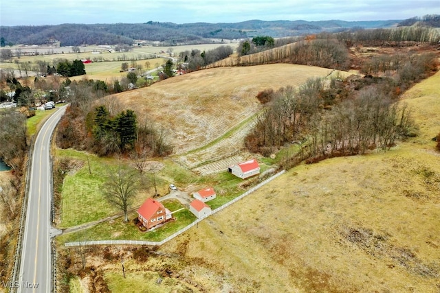 aerial view with a rural view