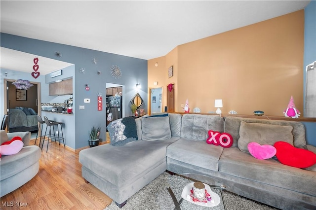 living room with wood-type flooring