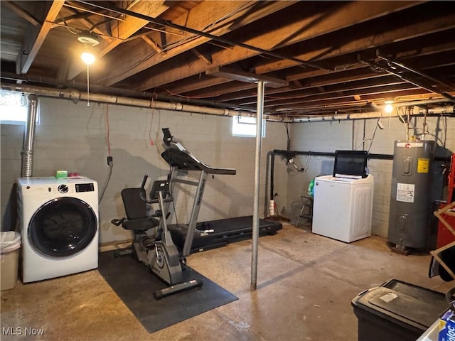 basement with water heater