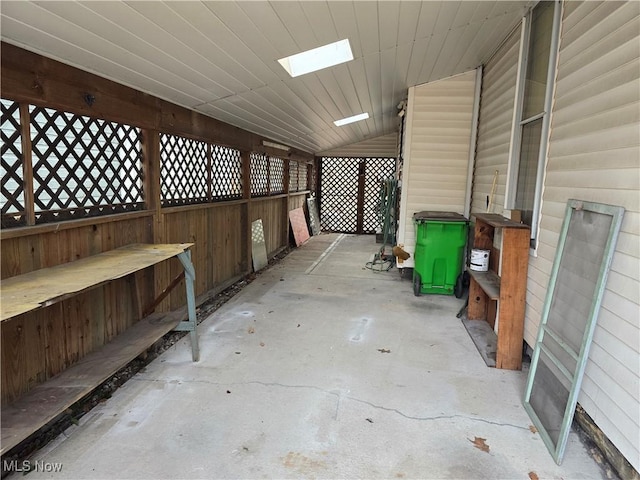 storage area with a skylight