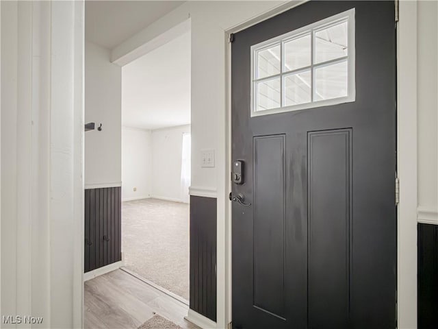 view of carpeted entryway