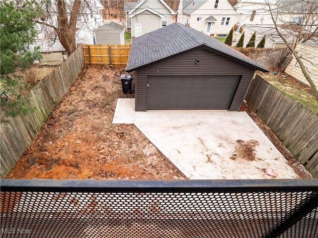 view of garage