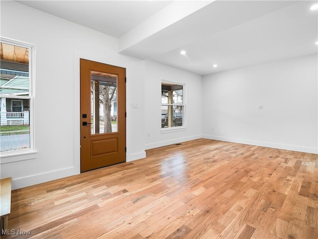 entryway featuring light hardwood / wood-style floors