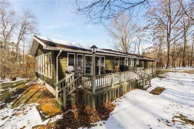 view of front of house featuring a deck