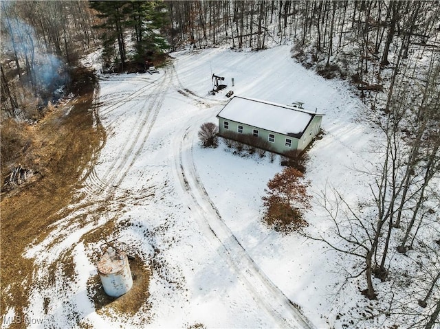 view of snowy aerial view