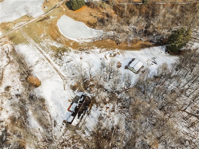 view of snowy aerial view