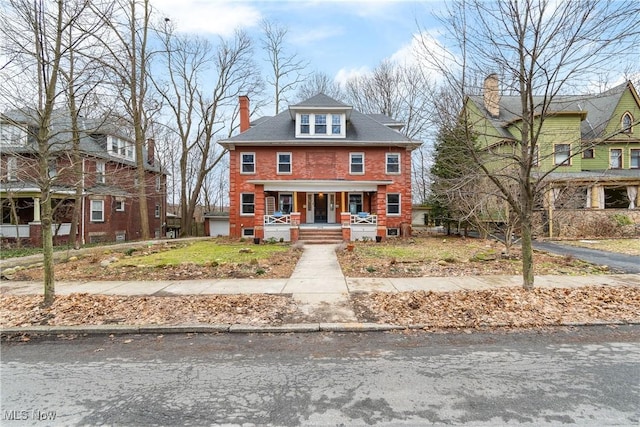 view of front of home with covered porch