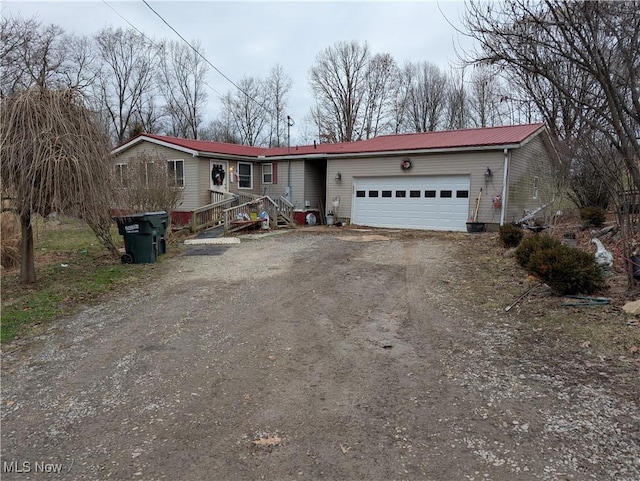 view of front facade featuring a garage