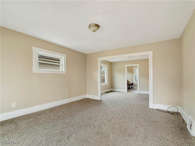 view of carpeted spare room