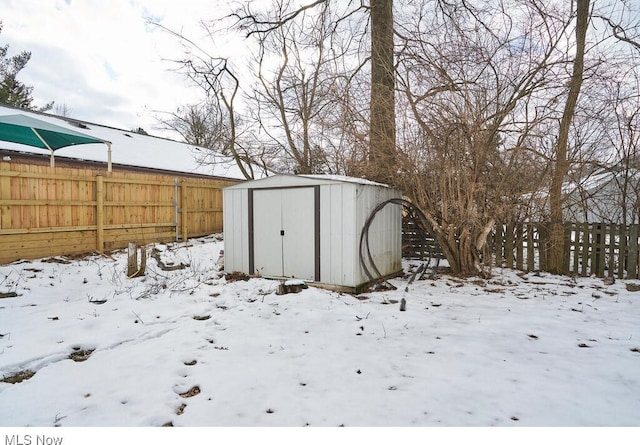view of snow covered structure