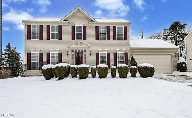 colonial house with a garage