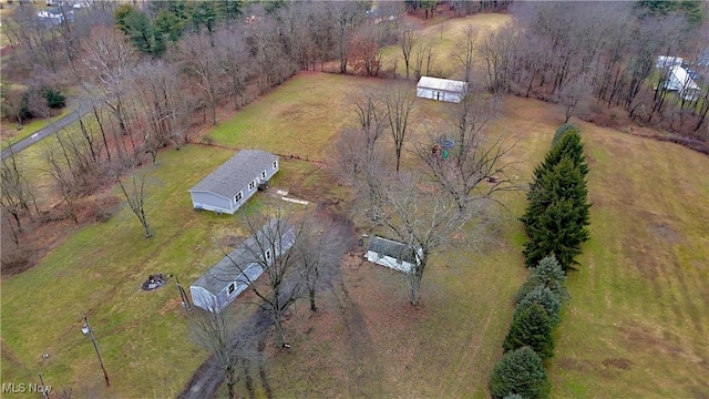 drone / aerial view featuring a rural view