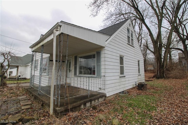 view of home's exterior featuring central air condition unit