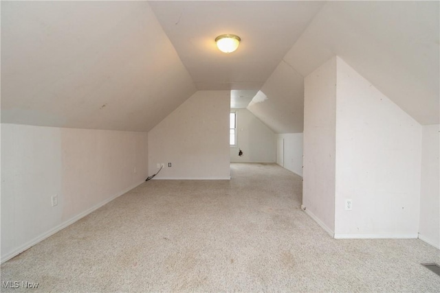 additional living space with lofted ceiling