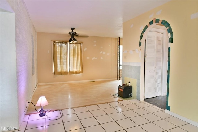 unfurnished dining area with light hardwood / wood-style floors