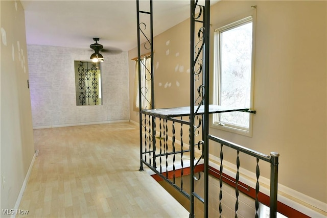 corridor with hardwood / wood-style flooring and a wealth of natural light