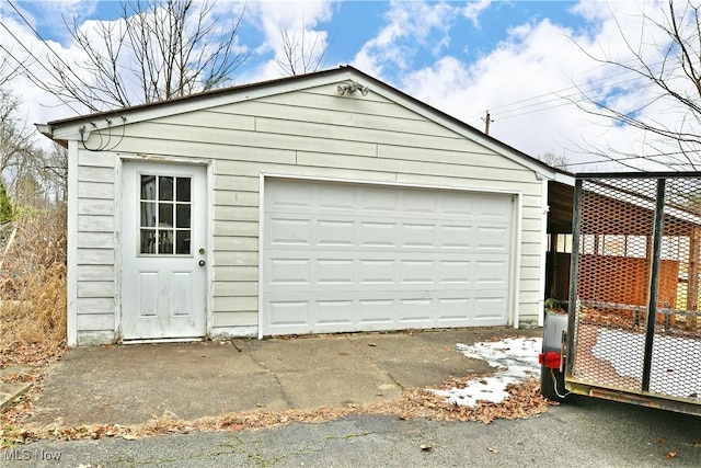 view of garage