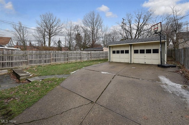 view of garage