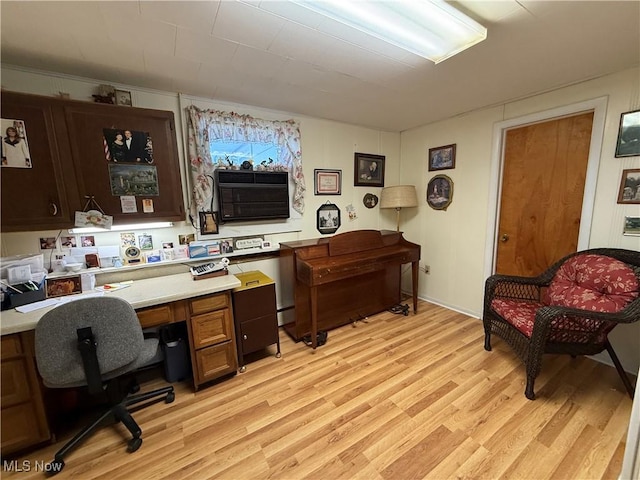 office featuring light wood finished floors