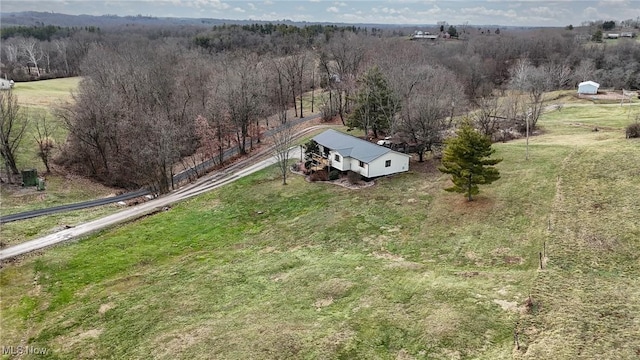 bird's eye view featuring a rural view